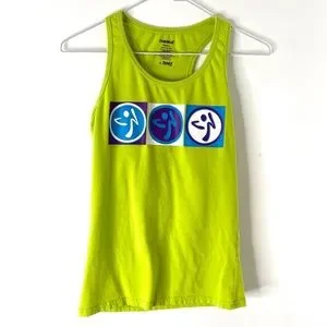 Zumba Fitness Tops Zumba Wear Lime Green Graphic Tank Top